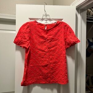 Ann Taylor Loft Eyelet Red Top